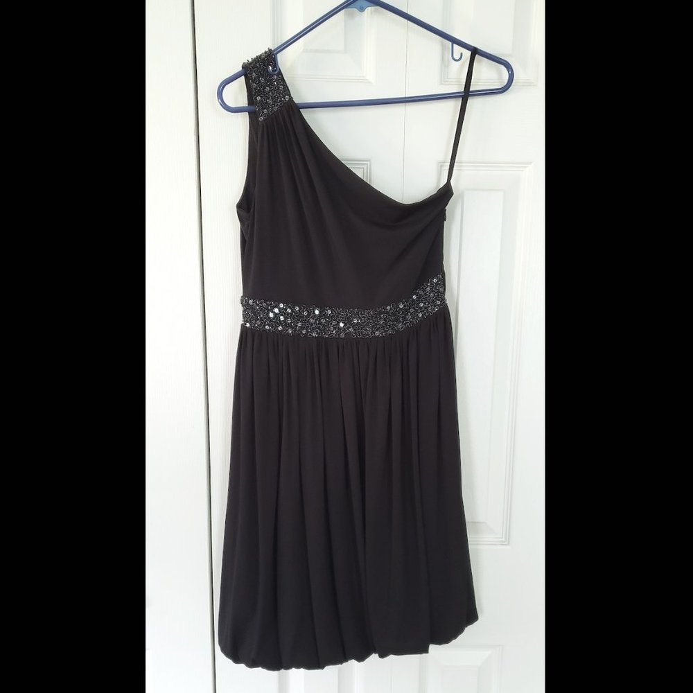 Little Black Dress, one shoulder, elegant beadwork
